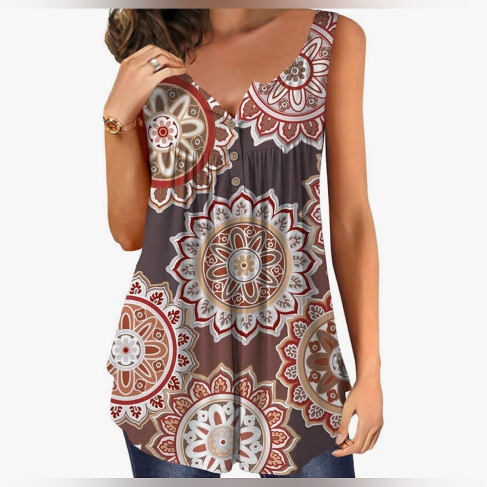 ▶️ Women Trendy Casual Cami Shirt Sleeveless Tank Top Basic Blouse  XL